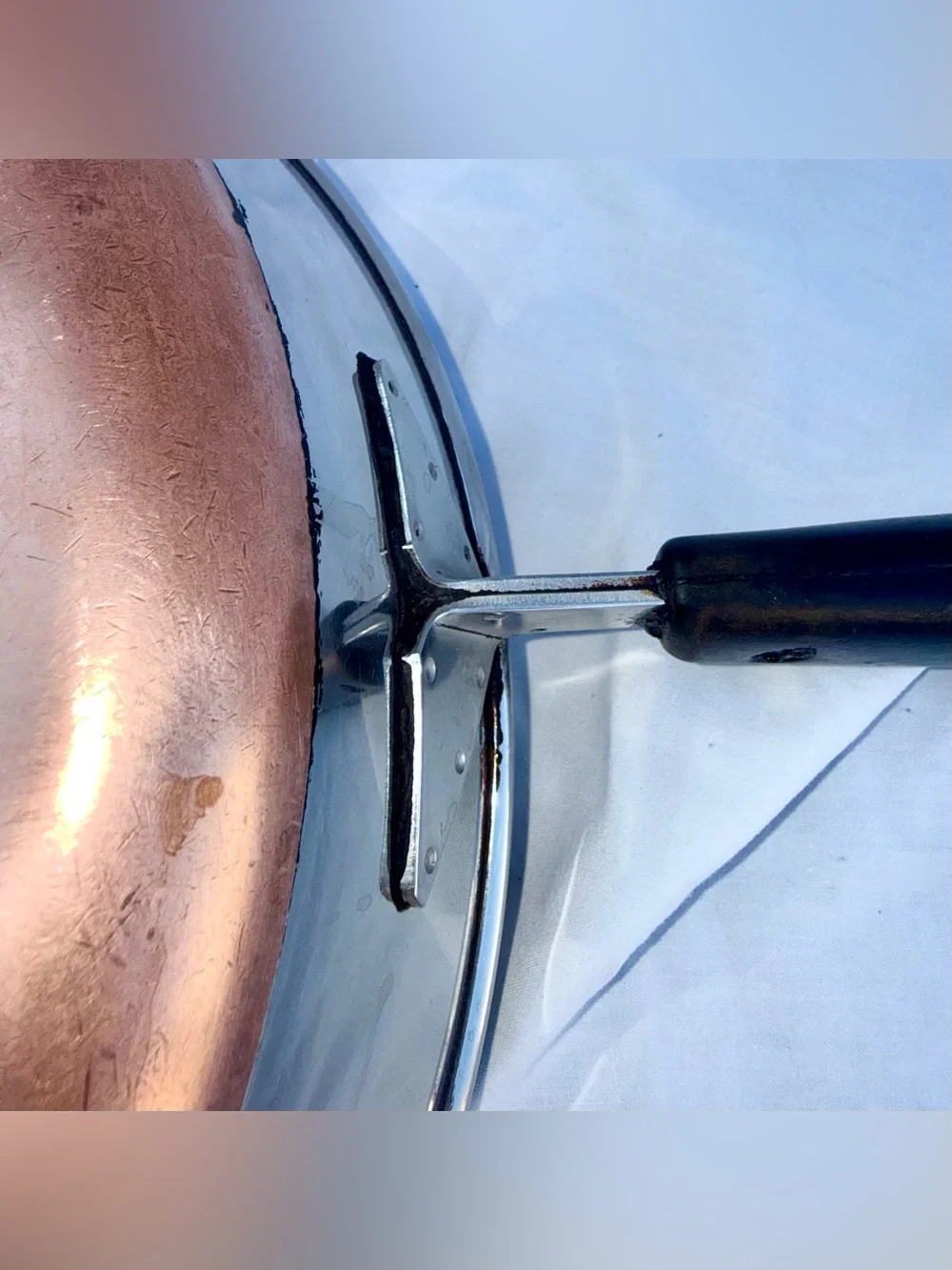 Revere Ware Copper Bottom 12” Stainless Fry pan w/Lid Riverside CA Double Ring